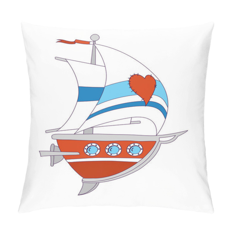 Personality  Red Sailing Boat Pillow Covers