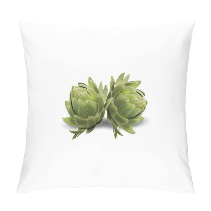 Personality  Globe Artichoke Or Cynara Cardunculus Fruits On Isolated White Background Pillow Covers