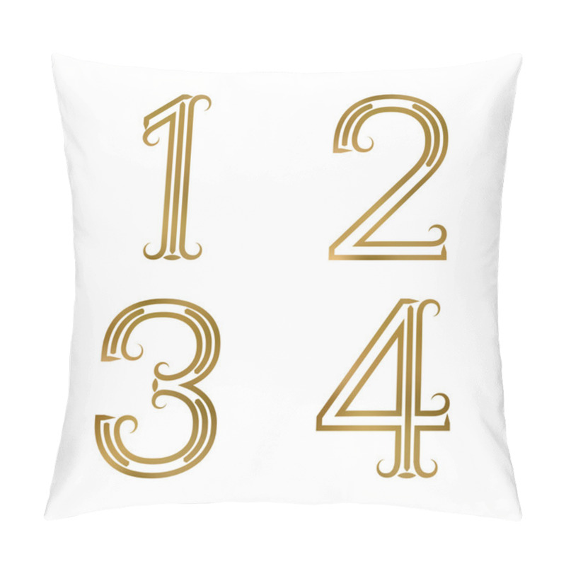 Personality  One, Two, Three, Four Golden Numbers. Pillow Covers