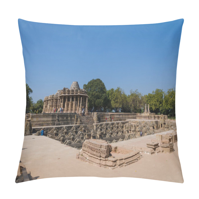 Personality  Sun Temple Modhera With Stepwell In Ahmedabad Pillow Covers