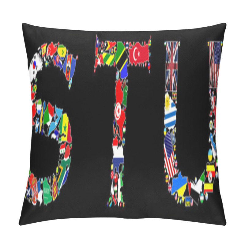 Personality  Alphabet Countries Of STU Pillow Covers