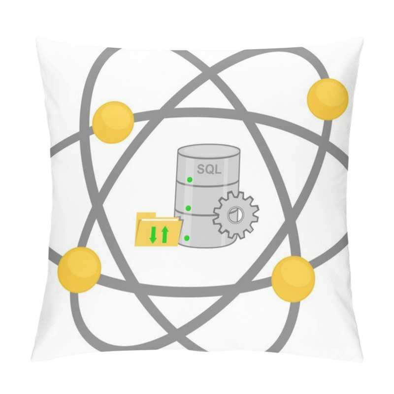 Personality  Vector Illustration Icon Database And Molecule Atom In Data Science Concept Pillow Covers