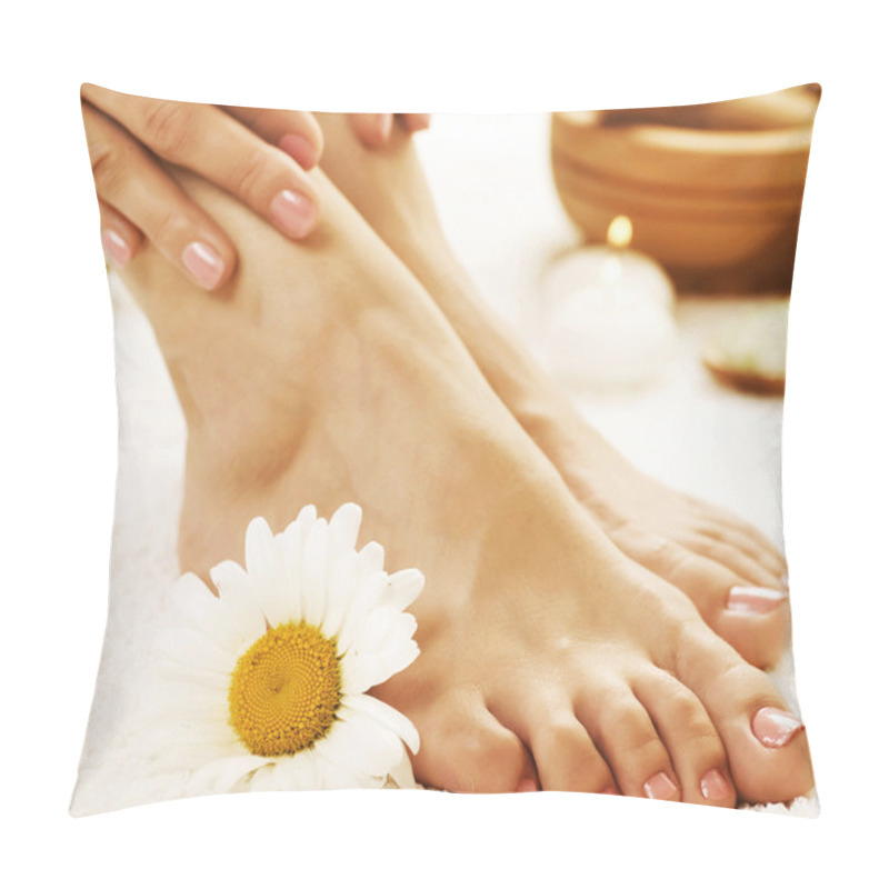 Personality  Feet Spa. Pedicure Concept Pillow Covers