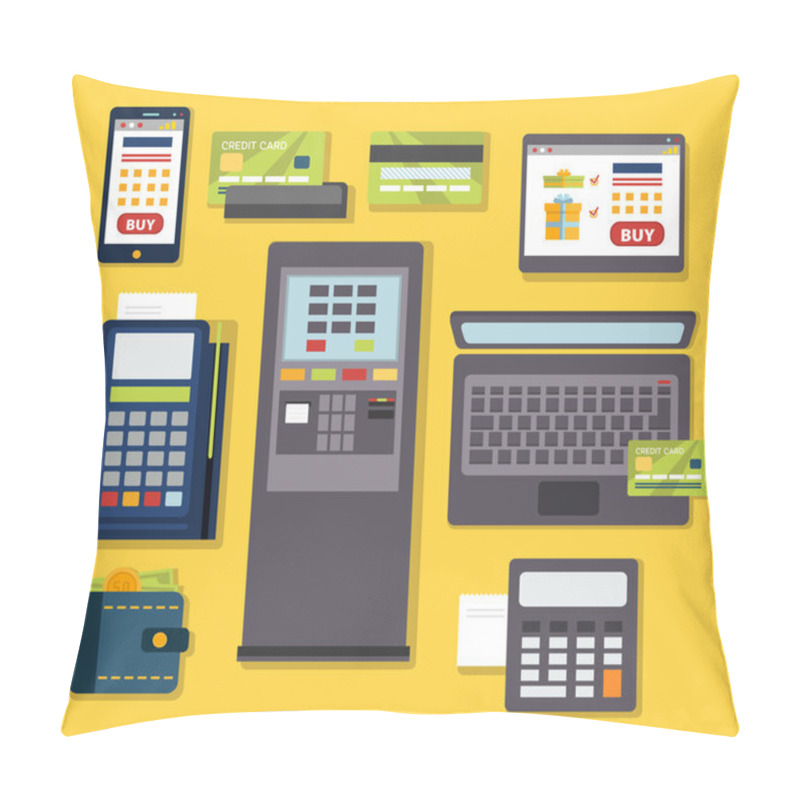 Personality  Mobile Payment Icon Set. Pillow Covers