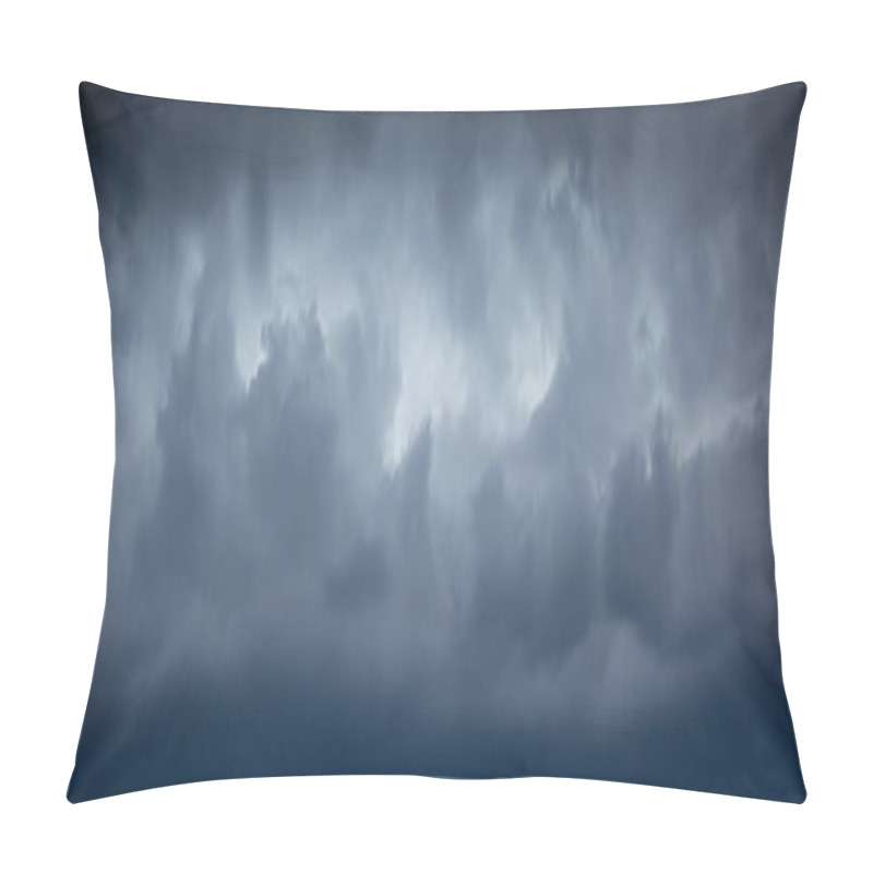 Personality  Dark Dramatic Stormy Sky. Dark Clouds In  Sky During  Hurricane. Panoramic Imag Pillow Covers