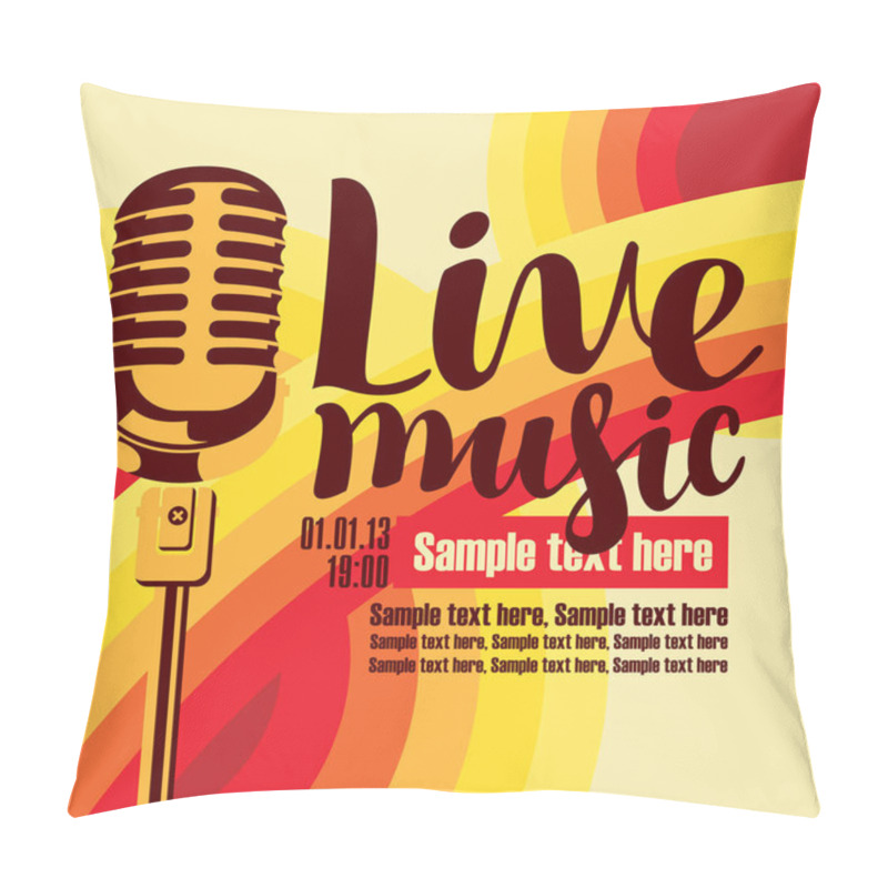 Personality  Banner For Concert Live Music With Microphone Pillow Covers