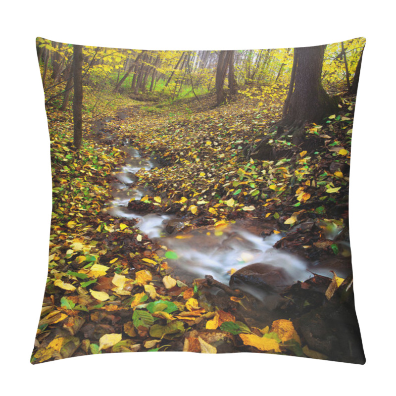 Personality  Golden Autumn In Woods Like A Magic World Of Cartoon Pillow Covers