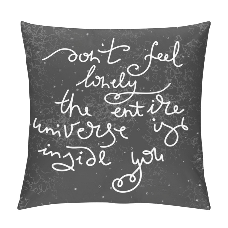 Personality  Unique Hand Drawn Text On The Universe Background. Pillow Covers