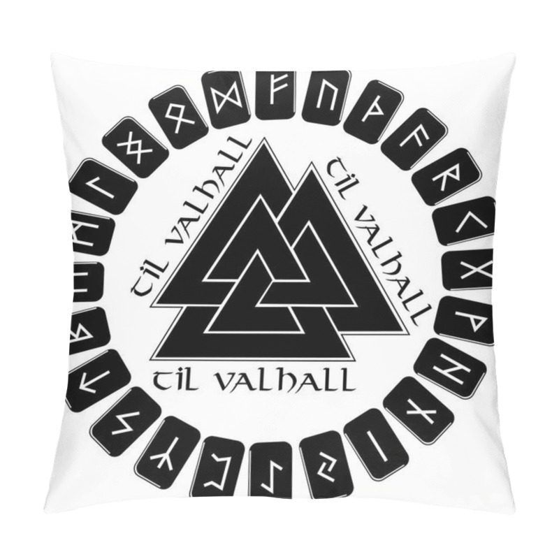 Personality  A Circle Of Planks To Put On Them In The Scandinavian Runes, Futhark End Sign Of Odin - Walknut Pillow Covers