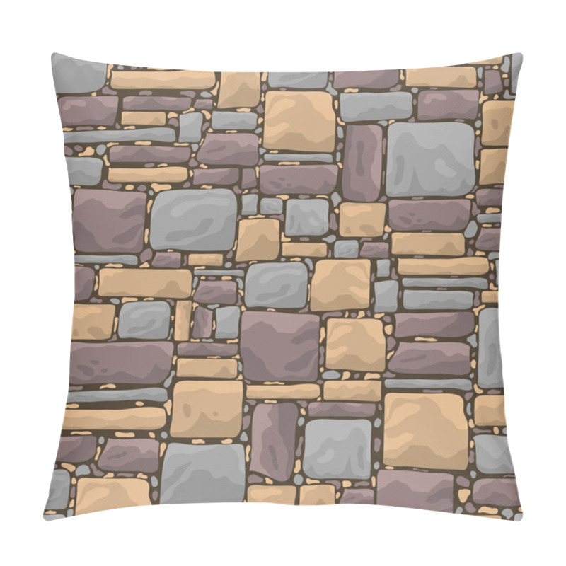 Personality  Cartoon Gray Stone Wall Texture Background Card. Vector Pillow Covers