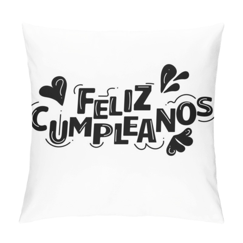 Personality  Silhouette Birthday Lettering. Vector Pillow Covers