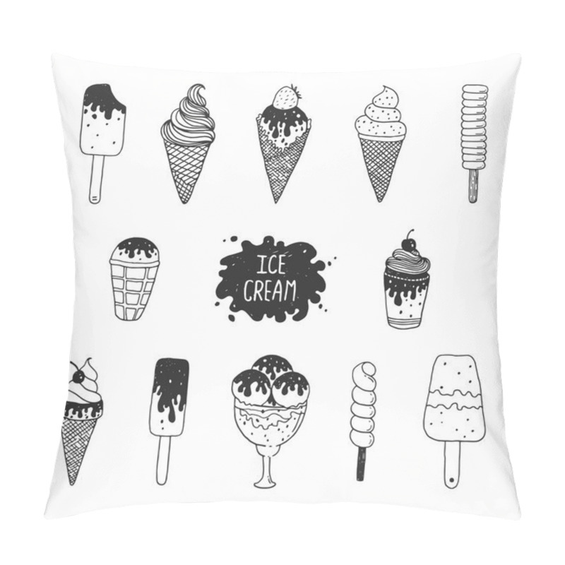 Personality  Vector Collection Of Hand Drawn Ice Cream Pillow Covers