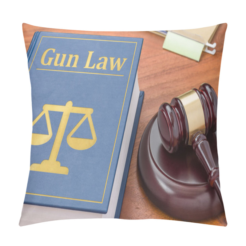 Personality  A Law Book With A Gavel - Gun Law Pillow Covers