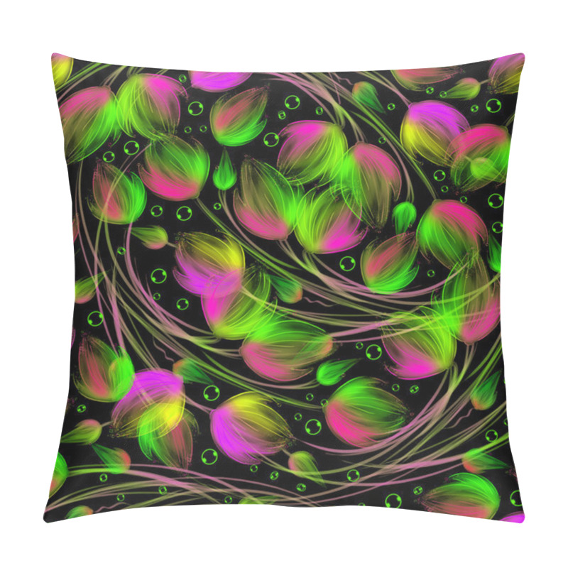 Personality  Seamless Bright Floral Background Pillow Covers