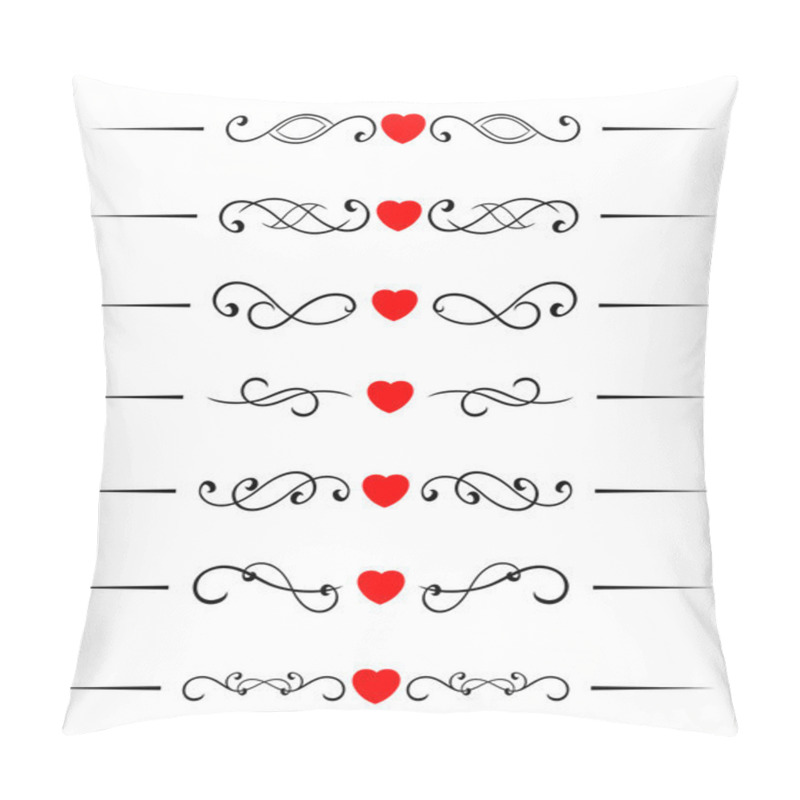 Personality  Swirl Elements With Hearts Pillow Covers