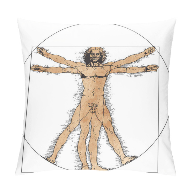 Personality  Vitruvian Man By Leonardo Da Vinci Pillow Covers