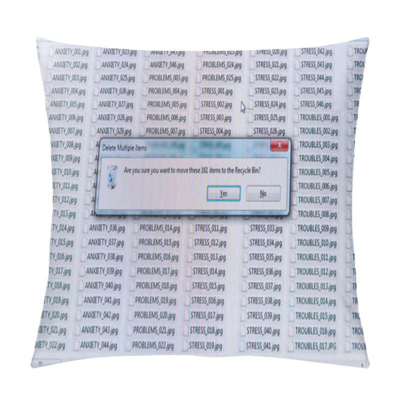 Personality  Files Labeled Anxiety, Stress, Problems, And Troubles In Browser Pillow Covers