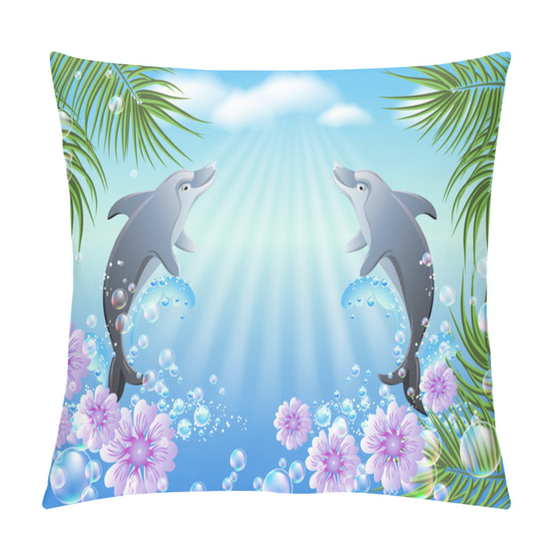 Personality  Dolphins Leaps From Water Pillow Covers