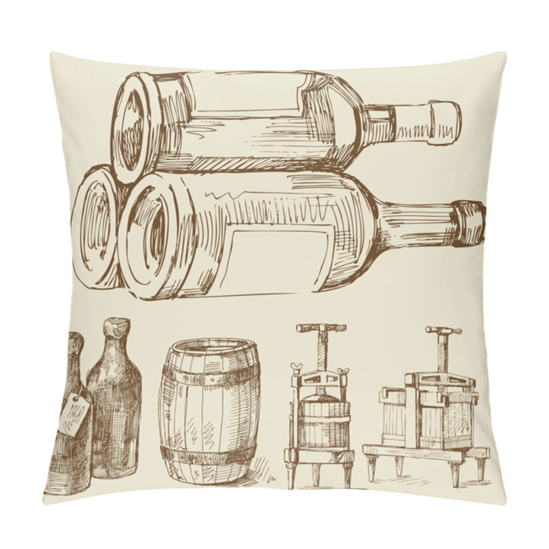 Personality  Wine-original Hand Drawn Collection Pillow Covers