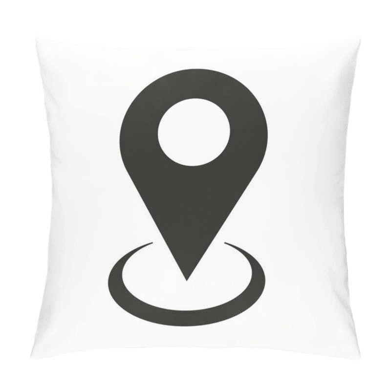 Personality  Location Pin Icon. Map Marker Symbol. Geolocation Outline. Vector Element. EPS 10. Pillow Covers