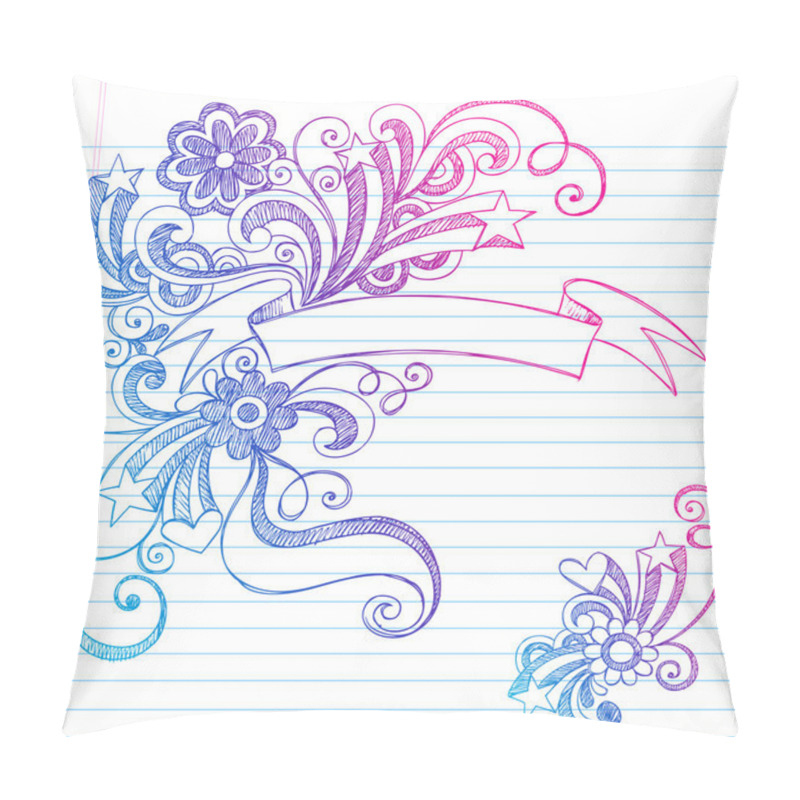 Personality  Banner Scroll Sketchy Doodles Vector Illustration Design Pillow Covers