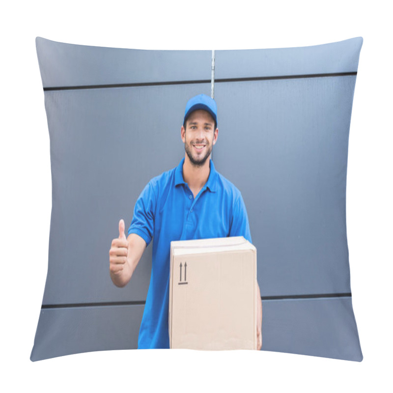 Personality  Delivery Man Showing Thumb Up Pillow Covers