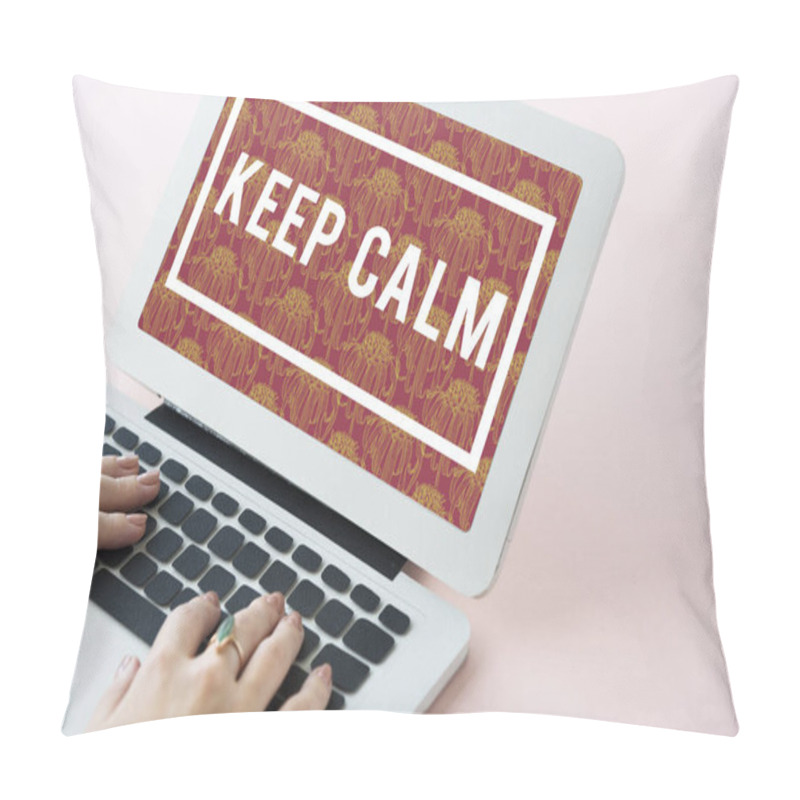 Personality  Woman Typing On Laptop Keyboard Pillow Covers