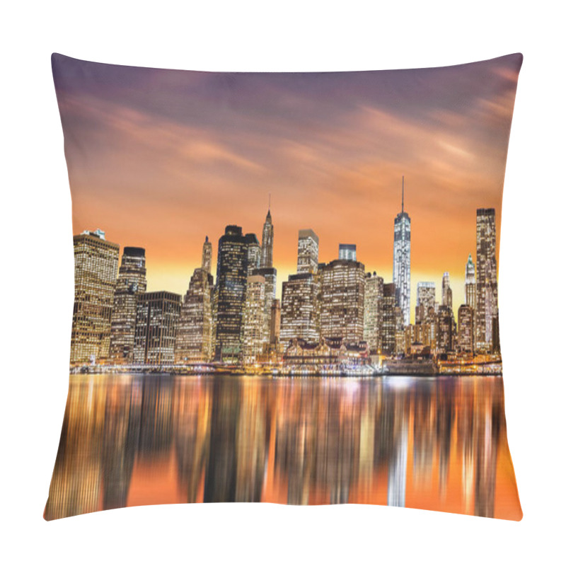 Personality  Sunset Over New York City's Financial District Pillow Covers