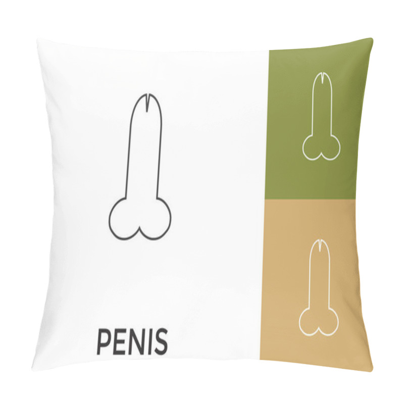 Personality  Editable Penis Thin Line Icon With Title. Useful For Mobile Application, Website, Software And Print Media. Pillow Covers