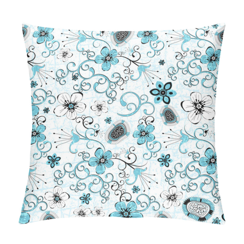 Personality  Seamless White Grunge Floral Pattern Pillow Covers