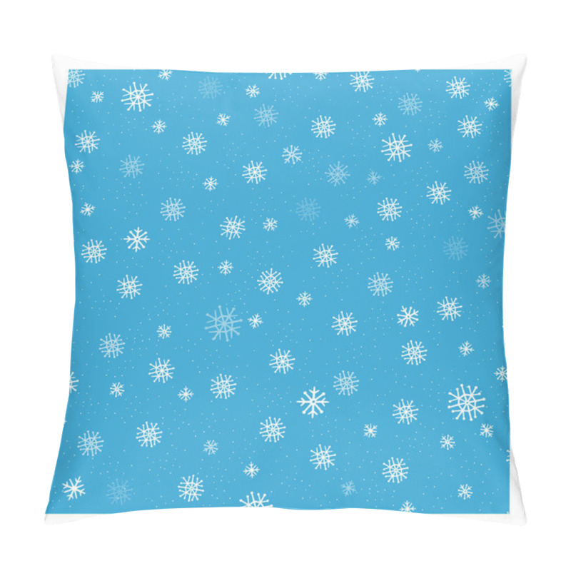 Personality  Winter Seamless Neutral Vector Background With Falling Snowflakes. Pillow Covers