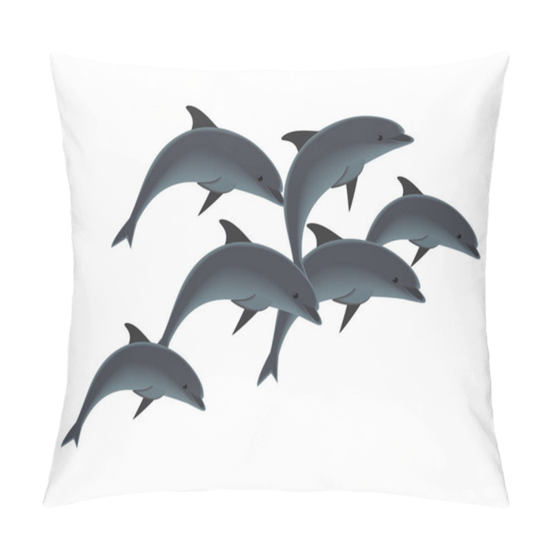 Personality  Dolphins On White Background Pillow Covers