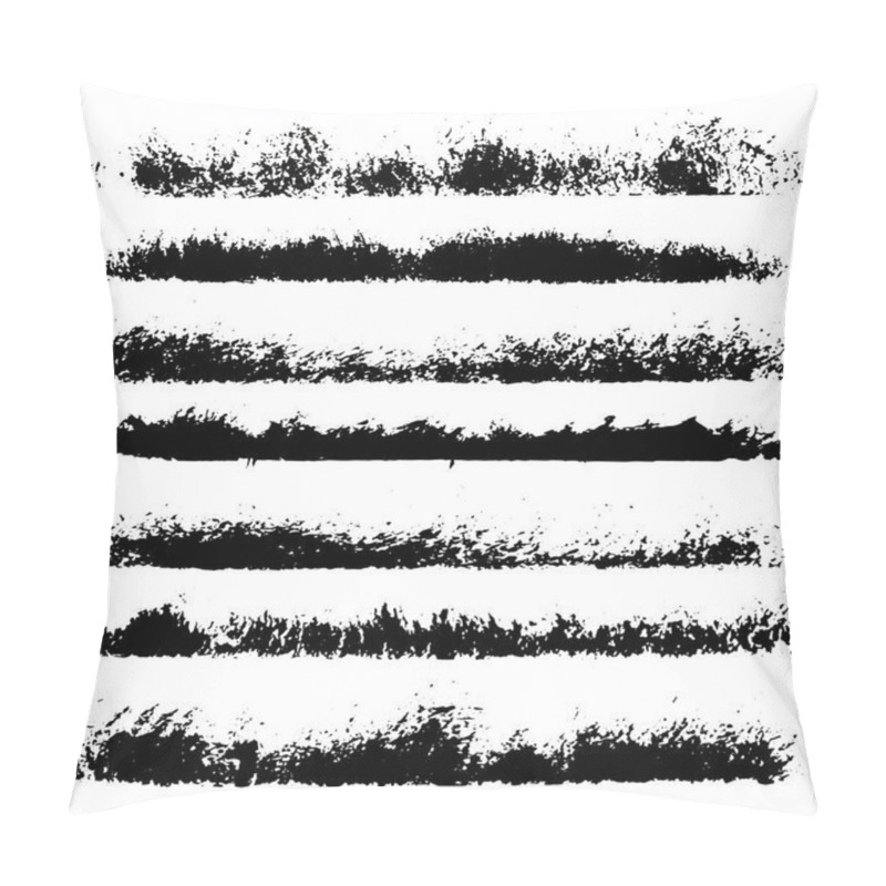 Personality  Set Of Different Ink Paint Brush Stroke Borders Isolated On White Background. Vector Illustration Pillow Covers