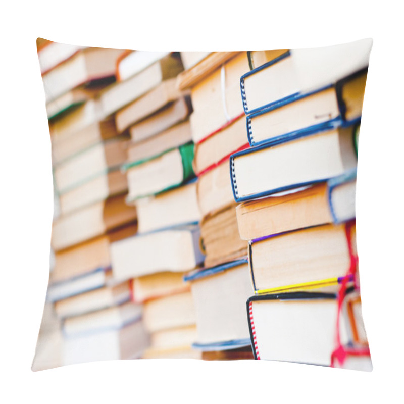 Personality  Stacked Books Background Pillow Covers