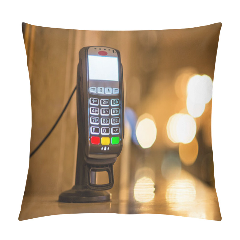 Personality  Credit Card Payment Terminal At Ticket Office At Grand Central Railway Station In New York City Pillow Covers