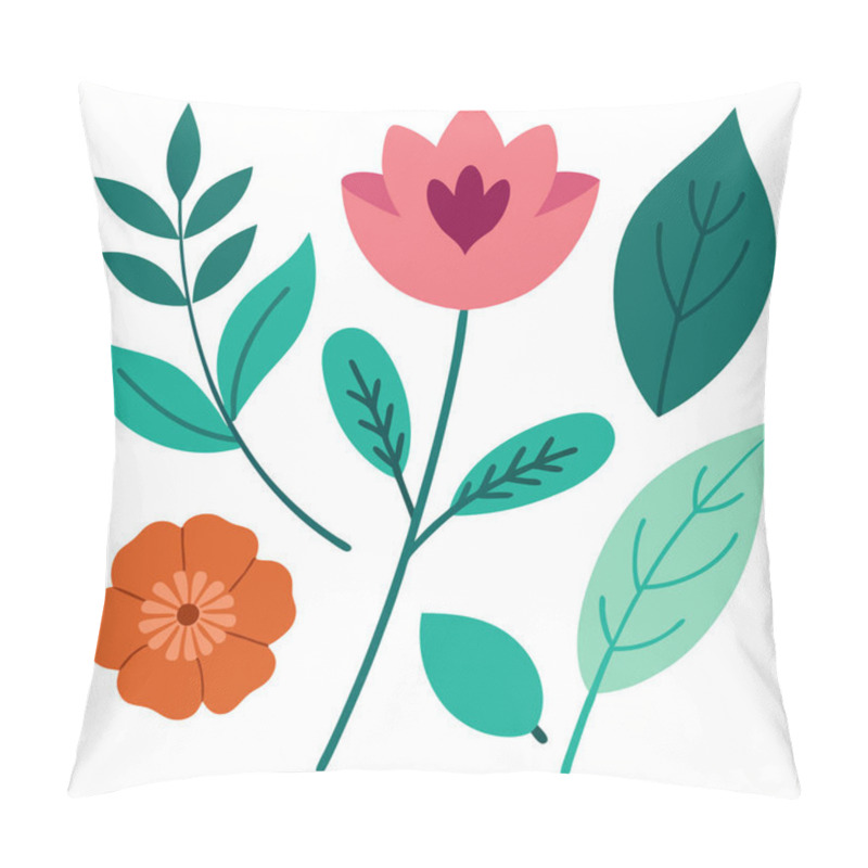 Personality  Floral Elements For Spring And Summer Design Projects Perfect For Branding And Textile Patterns Pillow Covers