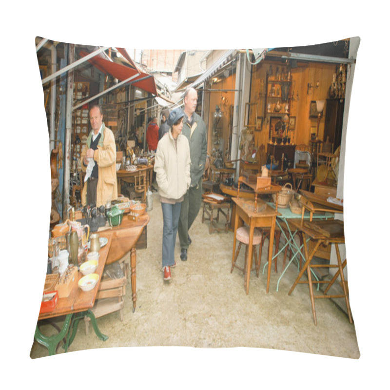 Personality  People Shopping At The Flea Market Pillow Covers