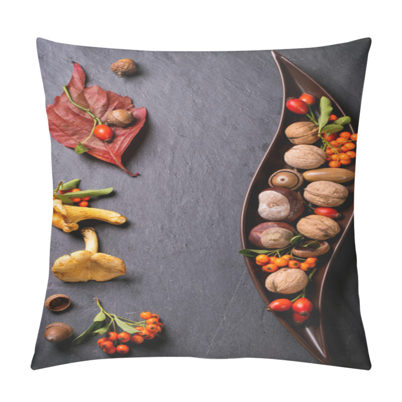 Personality  Plate With Nuts And Berries Pillow Covers