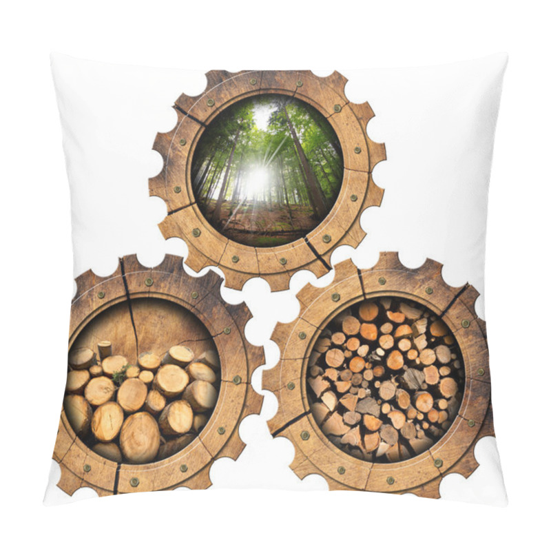 Personality  Lumber Industry - Wooden Gears Pillow Covers