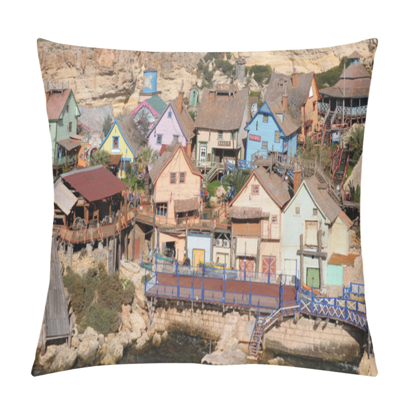 Personality  Popeye Village, Anchor Bay, Malta Pillow Covers