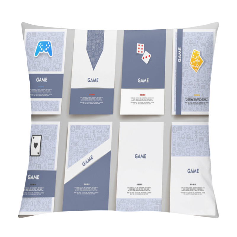 Personality  Templates Set With Doodles Pillow Covers