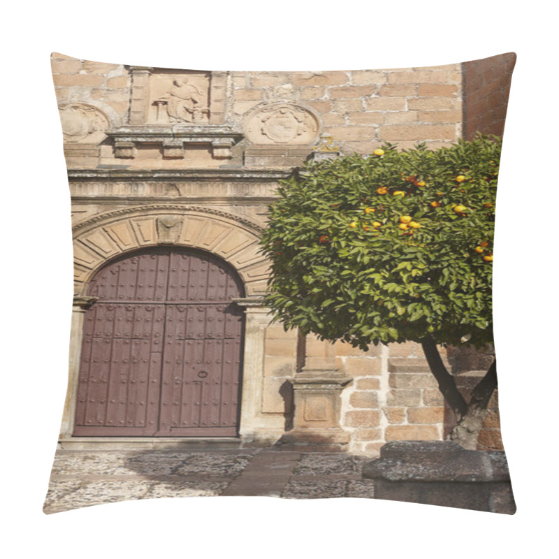 Personality  San Mateo Church Facade In Banos Encina. Jaen, Andalusia Pillow Covers