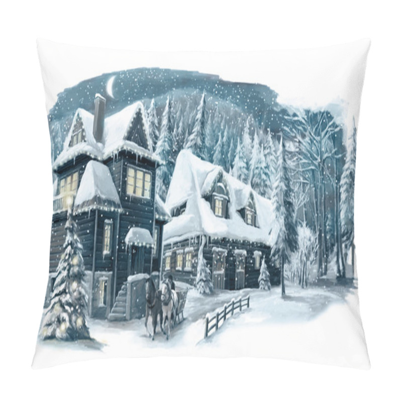 Personality  Christmas Winter Happy Scene Pillow Covers