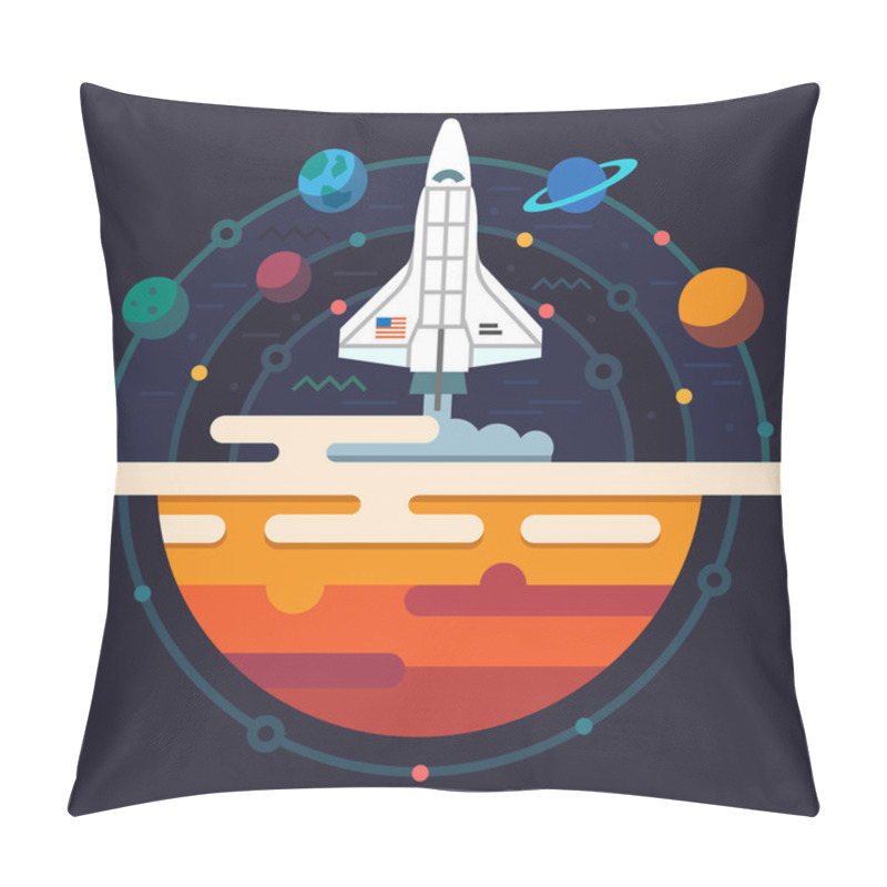 Personality  Space Illustration. Planets Of Solar System Pillow Covers