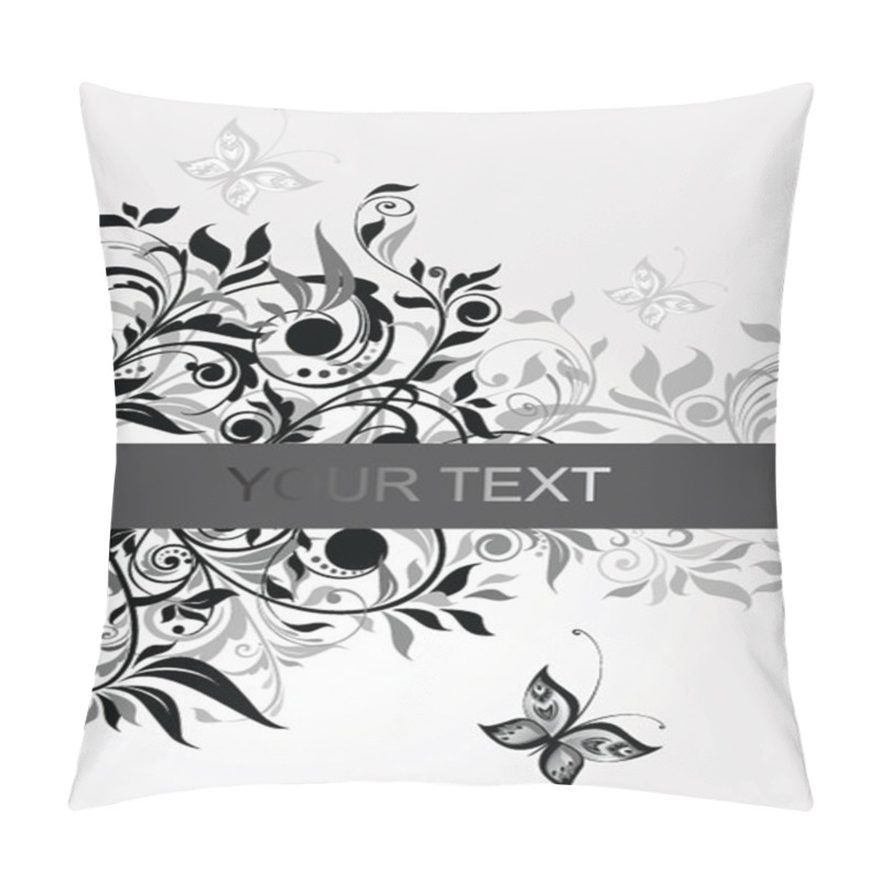 Personality  Decorative Floral Banner (black And White) Pillow Covers