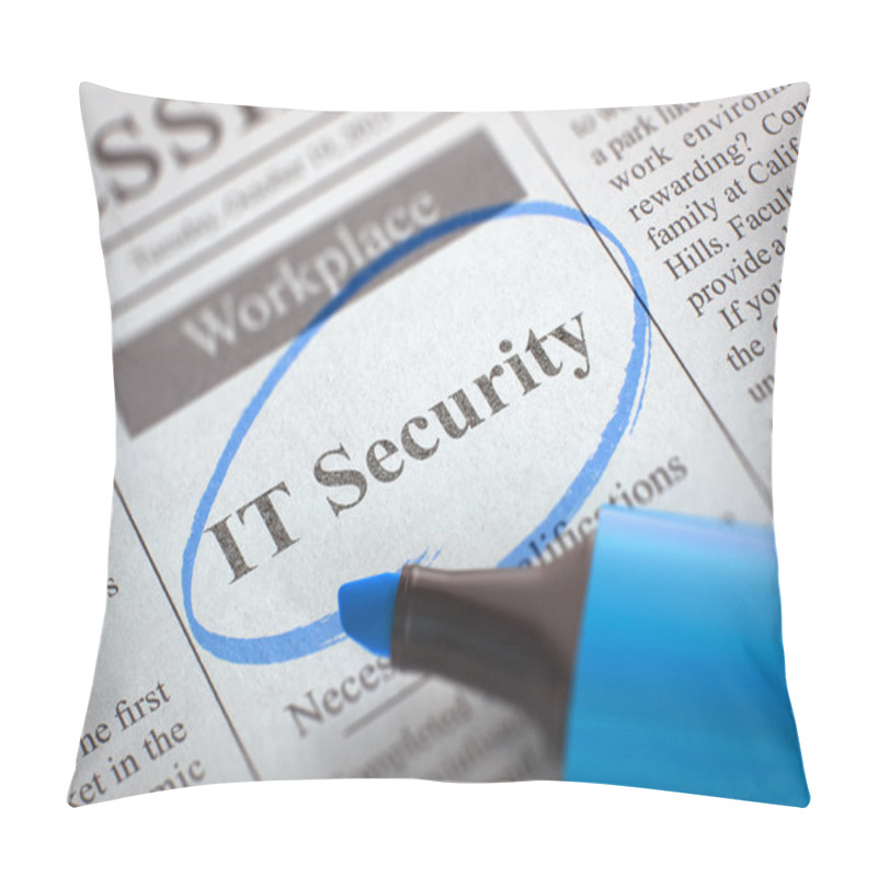 Personality  IT Security Job Vacancy. 3D Illustration. Pillow Covers