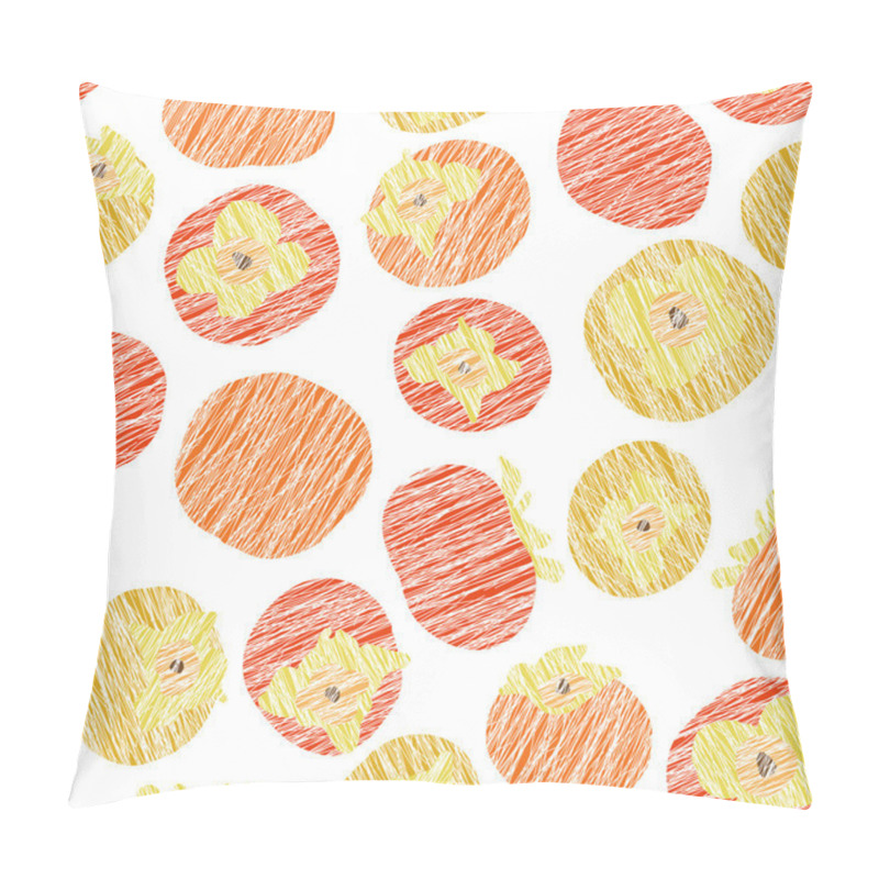 Personality  Seamless Persimmon Pattern. Fruit Background.  Pillow Covers