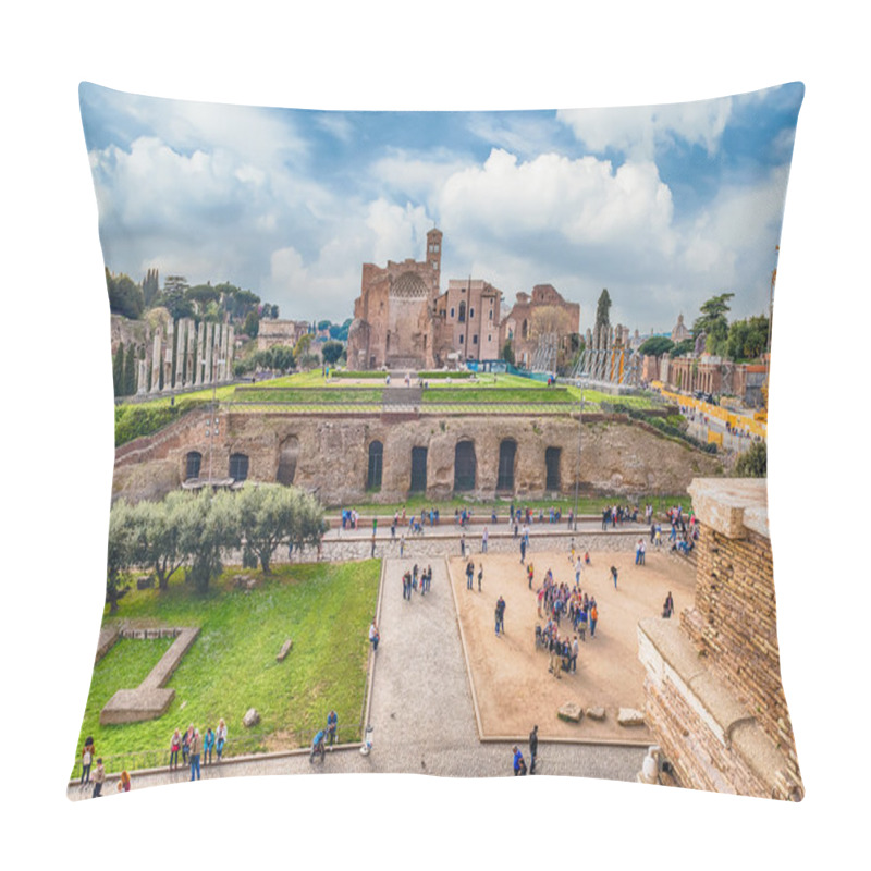 Personality  Aerial View Of Temple Of Venus In Roman Forum, Italy Pillow Covers