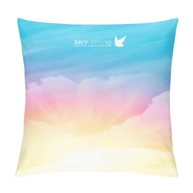 Personality  Vertical Vector Background With Realistic Pink-blue Sky Pillow Covers