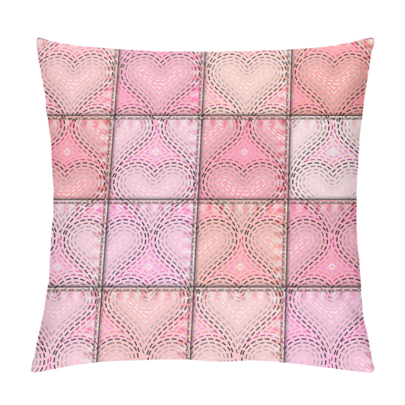 Personality  Patchwork With Embroidery Of Hearts Pillow Covers